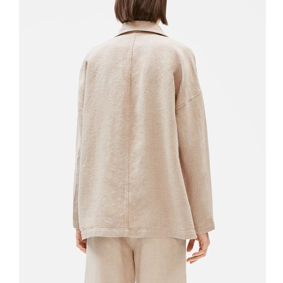 EILEEN FISHER Organic Linen Shawl Collar Jacket - NWT - Size XXS - Picture 2 of 4